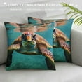 thumbnail image 3 of COMIO  Hawaiian Animal Sea Turtle Throw Pillow Covers Decorative Square Cushion Case Modern Farmhouse Pillowcase for Couch Sofa Bed Car Living Room Home Decor, 3 of 5