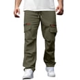 thumbnail image 3 of Men’s Elastic Waist Cargo Work Pants Casual Lightweight Wrinkle Free Outdoor Gym Sweatpants, 3 of 8