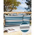 thumbnail image 2 of Pack of 2 Outdoor Pillow Covers, Dark Blue Gray White Waterproof Square Throw Pillowcase Cushion Decorative Pillow Covers for Couch Patio Tent, 20x12 in, 2 of 6
