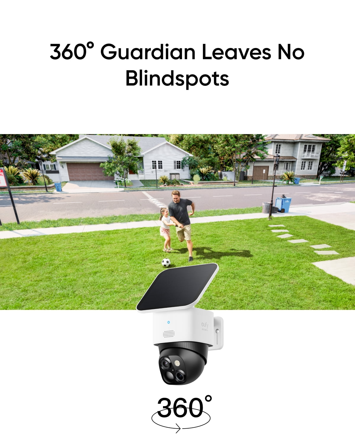 eufy SoloCam S340 Wi-Fi 2K 360° Security Camera Comes with Adjustable Solar Panel, No Monthly Fees