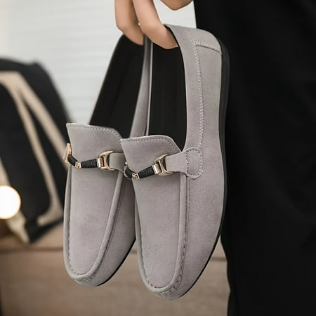 

Comfy Mens Canvas Slip-On Loafers - Soft Cloth Insole Non-Slip Rubber Sole Round Toe Solid Color - Perfect for Spring and Summer