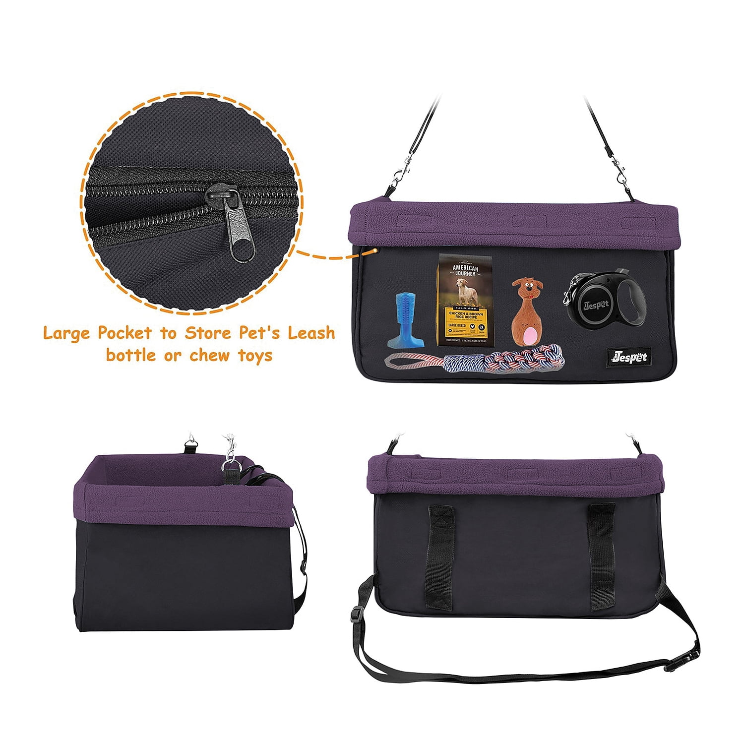 212 Main PCD-42PP 16 in. Booster Dog Car Seat, Purple