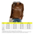 thumbnail image 4 of Sudadera de manga larga con estampado de letras y cuello redondo para mujer, color caqui, XXL, 4 of 5