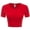 RED, variant on Women Rib Casual Slim Fit Short Sleeve Crew Neck Basic Crop T Shirt Top
