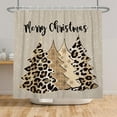 thumbnail image 3 of Leopard Christmas Tree Shower Curtain Winter Pine Tree Snowflake Shower Curtain for Holiday Farmhouse Bathtub Bathroom Decor 72x72 Inch Waterproof Polyester Fabric with Hooks, 3 of 6