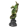 thumbnail image 2 of Green And Gold Scales Behemoth Dragon Perching On Ancient Rock Arch Figurine, 2 of 10