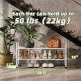 thumbnail image 3 of SUFAUY 2 Tier Shoe Rack Holds up to 10 Pairs, 33" Wide Metal Mesh Shoe Organizer for Closet, White, 3 of 7