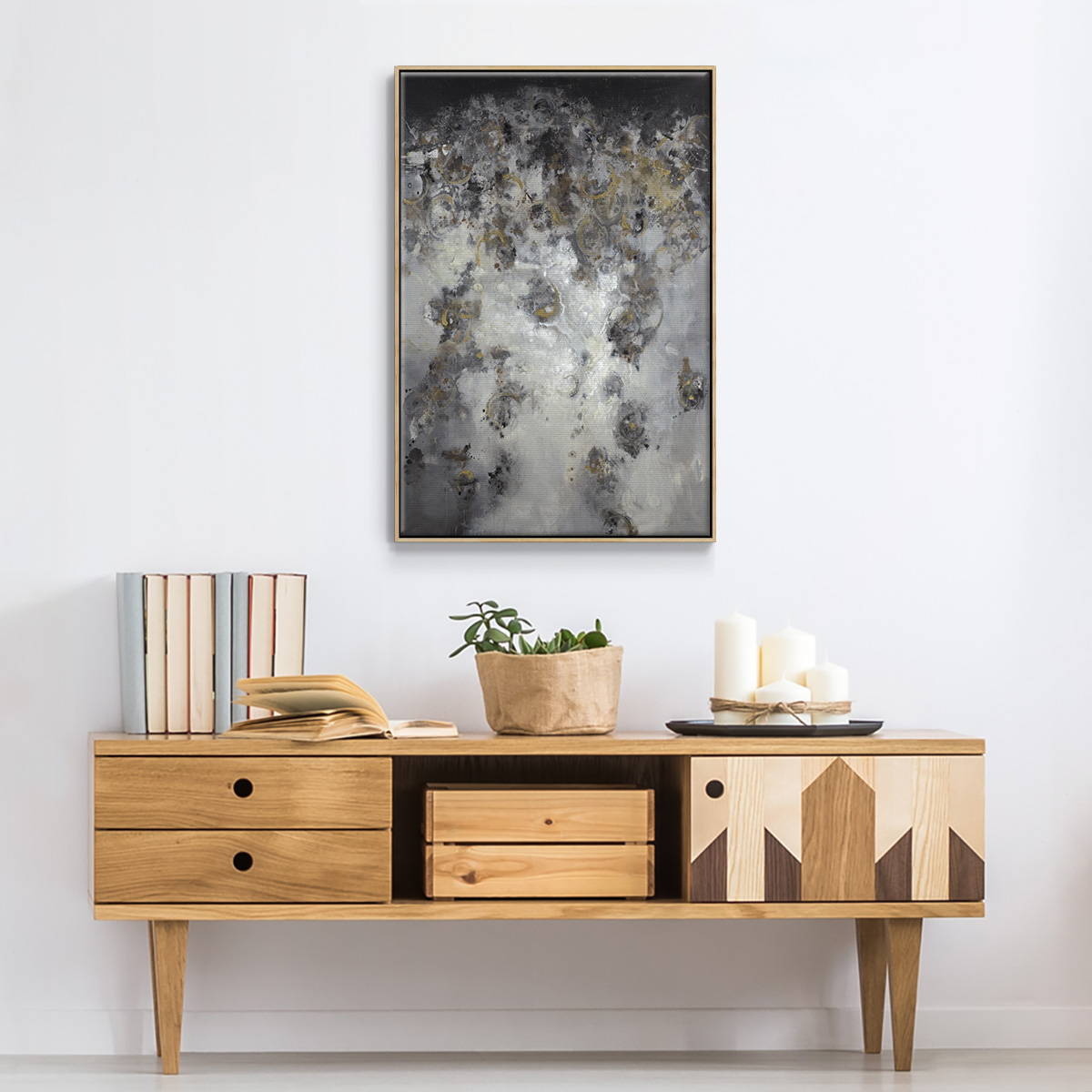 Meteor Showers Framed Premium Gallery Wrapped Canvas - Ready to Hang
