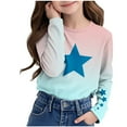 thumbnail image 2 of FamilyThread Girls Slim Tops Casual Basic Loose Soft Star Style Pullover Long Blouse T-Shirt Tee For 3-14Y, 2 of 8