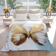 thumbnail image 3 of Gold Butterfly Flannel Blanket for Bed,Travel and Camping, Abstract Oil Painting Super Soft Cozy Blanket for All Seasons 32"x48", 3 of 7