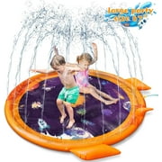 Splash Pad, 67" Sprinkler Splash Pad for Kids Toddlers, Wading Shallow Pool for Learning, Summer Outdoor Water Toys, Sprinkler Play Mat Outside Backyard Pool Party for Babies Boys Girls Dogs Ages 3-12