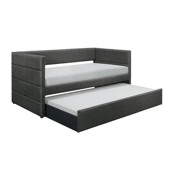 Lexicon Vining Upholstered Daybed with Trundle in Gray