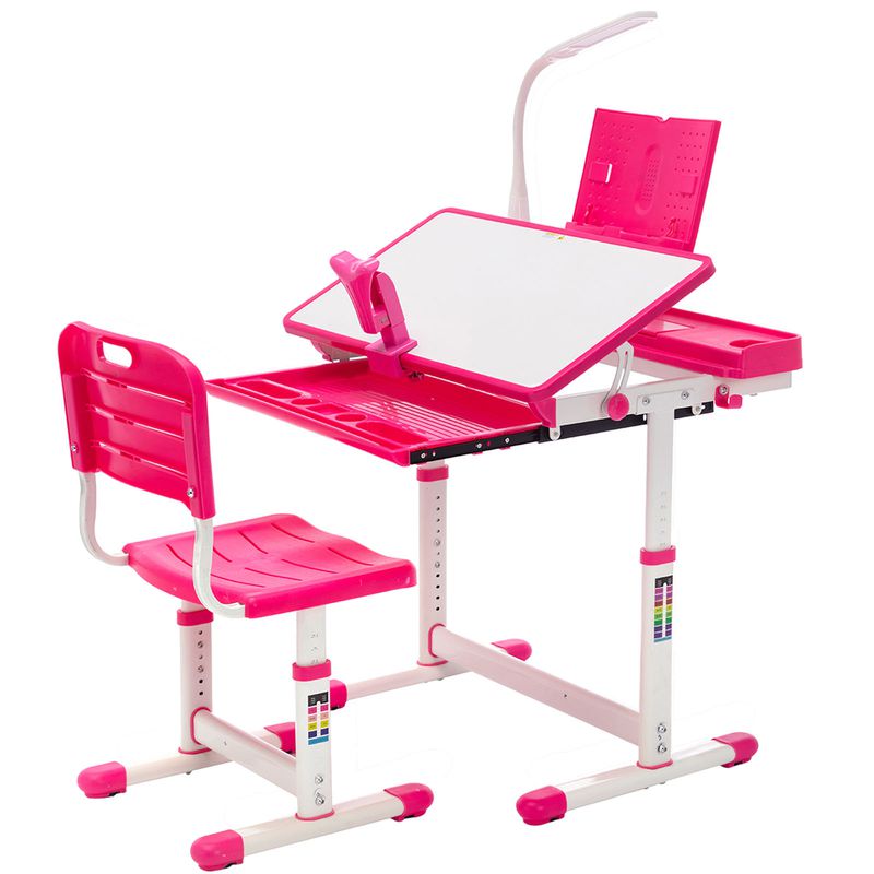 Yaoping Kids Desk and Chair Set, Height Adjustable Children School Study Desk with Tilt Desktop