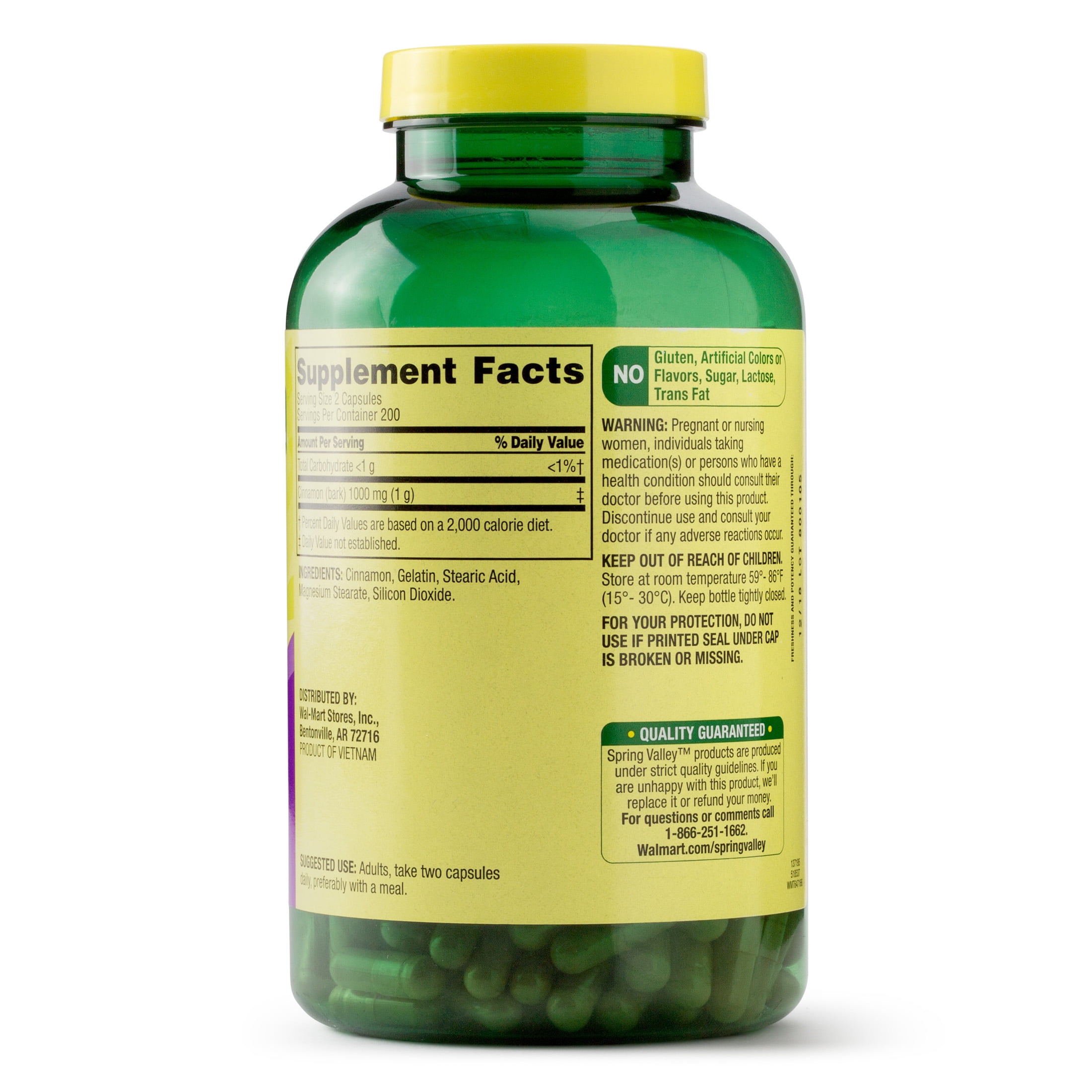 Spring Valley Cinnamon Capsules, 1000 mg, 400 Ct