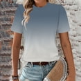 thumbnail image 2 of Ashirexll Short Sleeve Shirts for Women Fashion Printed Short Sleeve Blouse Round Neck Casual Loose Top for Spring Summer, 2 of 6