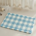 thumbnail image 1 of Alfombra de baño TYUU Waffle azul y blanca, 60 x 40 cm, antideslizante, 1 of 9