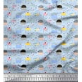 thumbnail image 1 of Soimoi Blue Heavy Satin Fabric Cupcakes Food Fabric Prints By Yard 54 Inch Wide, 1 of 3