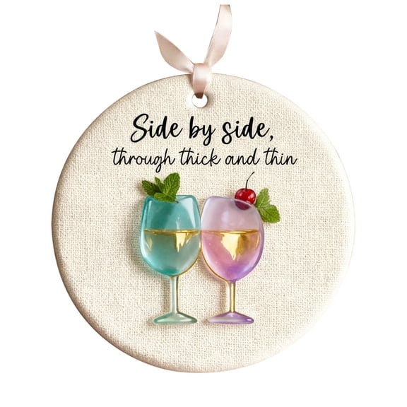 PEIBang Christmas Wine Ornament 2025,Acrylic Christmas Tree Ornaments,Hanging Ornament for Home Party Decor,Xmas Gift for Friends,Family