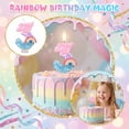 thumbnail image 6 of Pink Number Candle with Rainbow Decoration, Colorful Cartoon Birthday Cake Topper, Creative Party Supplies for Celebration, Anniversary Ornament, Number 3, 6 of 6