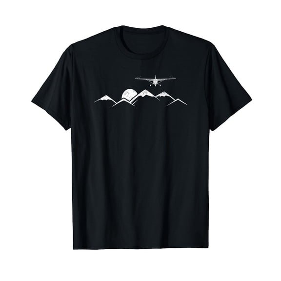 Airplane Over Mountains Gift for Pilots T-Shirt