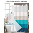 thumbnail image 6 of No Hook Shower Curtain with Snap-in Liner, Blue Aqua Ombre Waterproof Fabric Bathroom Curtains, Modern Abstract Art Farmhouse Striped Bath Curtains & Mesh Top Window Stand Up Stall 60"x72", 6 of 9