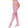 thumbnail image 2 of Jhaoyu Bas Résille Filet pour Femmes Collants Bas Cuisse Haute Rose Taille Unique, 2 of 5