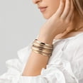 thumbnail image 2 of Bangles - 7PC Bangle Bracelets for Women - Gold Arm Jewelry Costume Accessories, 2 of 8