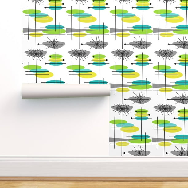 Peel & Stick Wallpaper 3ft x 2ft - Mid Century Modern Abstract Atomic