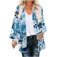 thumbnail image 1 of Birdeem Cardigan Kimono à Manches Bouffantes à Imprimé Floral pour Femmes, Coupe Ample, en Mousseline, Couvre-Maillot, Blouse Décontractée, Hauts, 1 of 1