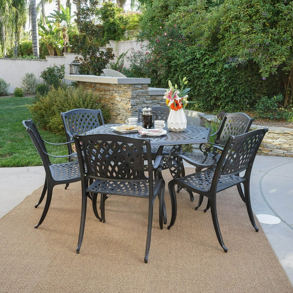 Spencer Aluminum 7 Piece Hexagon Patio Dining Set