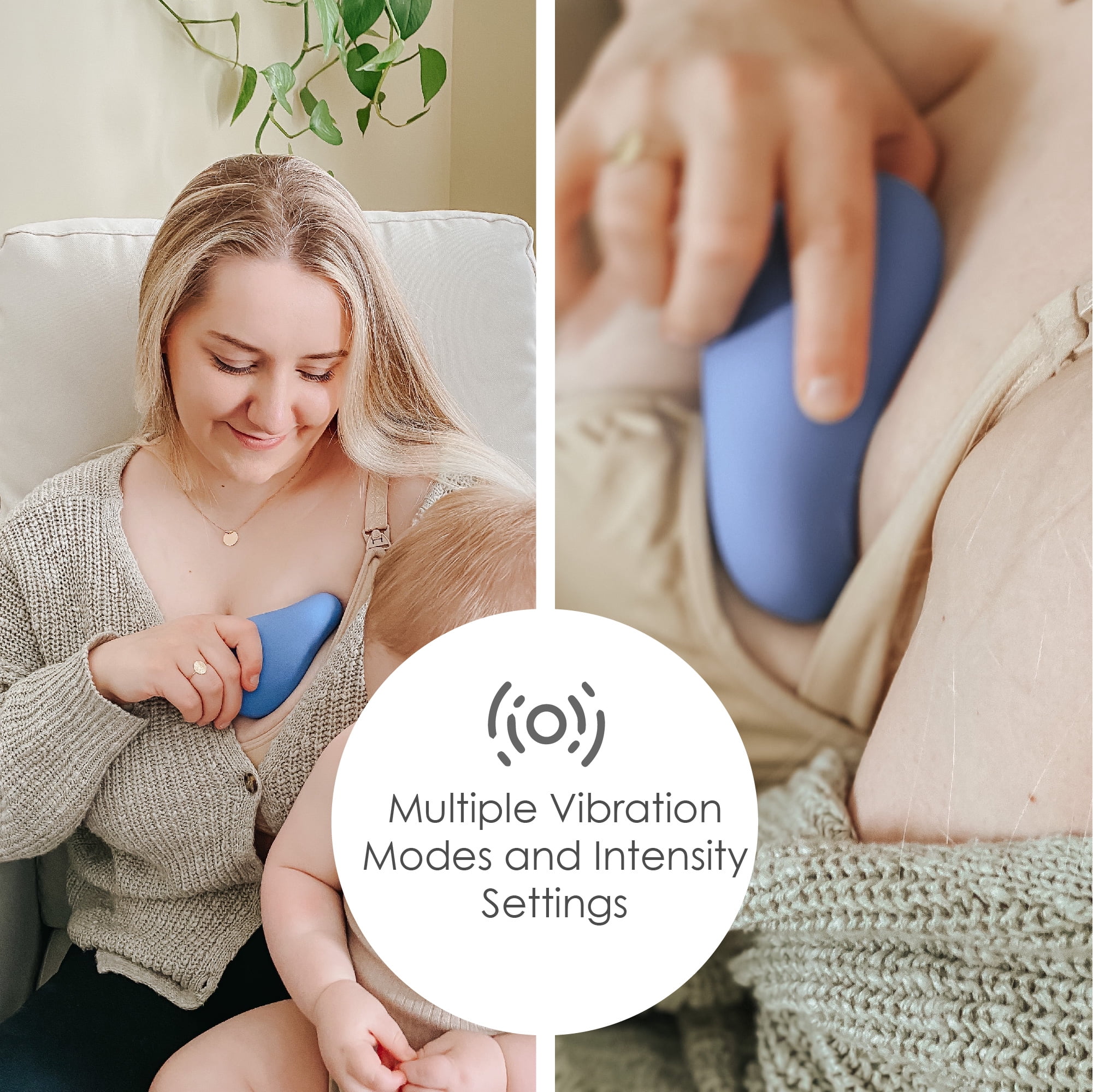 Crane Breast Lactation Massager, Pumping and Breastfeeding Essential Cordless, Portable, and 3 vibration speeds.