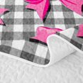 thumbnail image 5 of Manfei Black Classic Checkered Twin Quilt Set,Chic Bow Tie Twin Coverlet Set,3 Pieces,1 Bedspread and 1 Pillowcase, 5 of 7