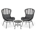 thumbnail image 1 of Noble House La Habra 3 Piece Outdoor Wicker Conversation Set in Gray, 1 of 12