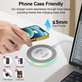 thumbnail image 2 of Wireless Charger, Hootek 15W Fast Wireless Charger Samsung Android Fast Wireless Charging Pad Compatible with iPhone 15/14/13, Samsung Galaxy S22/S21/S20,Wireless Charger Station, White,FCC Approved, 2 of 8