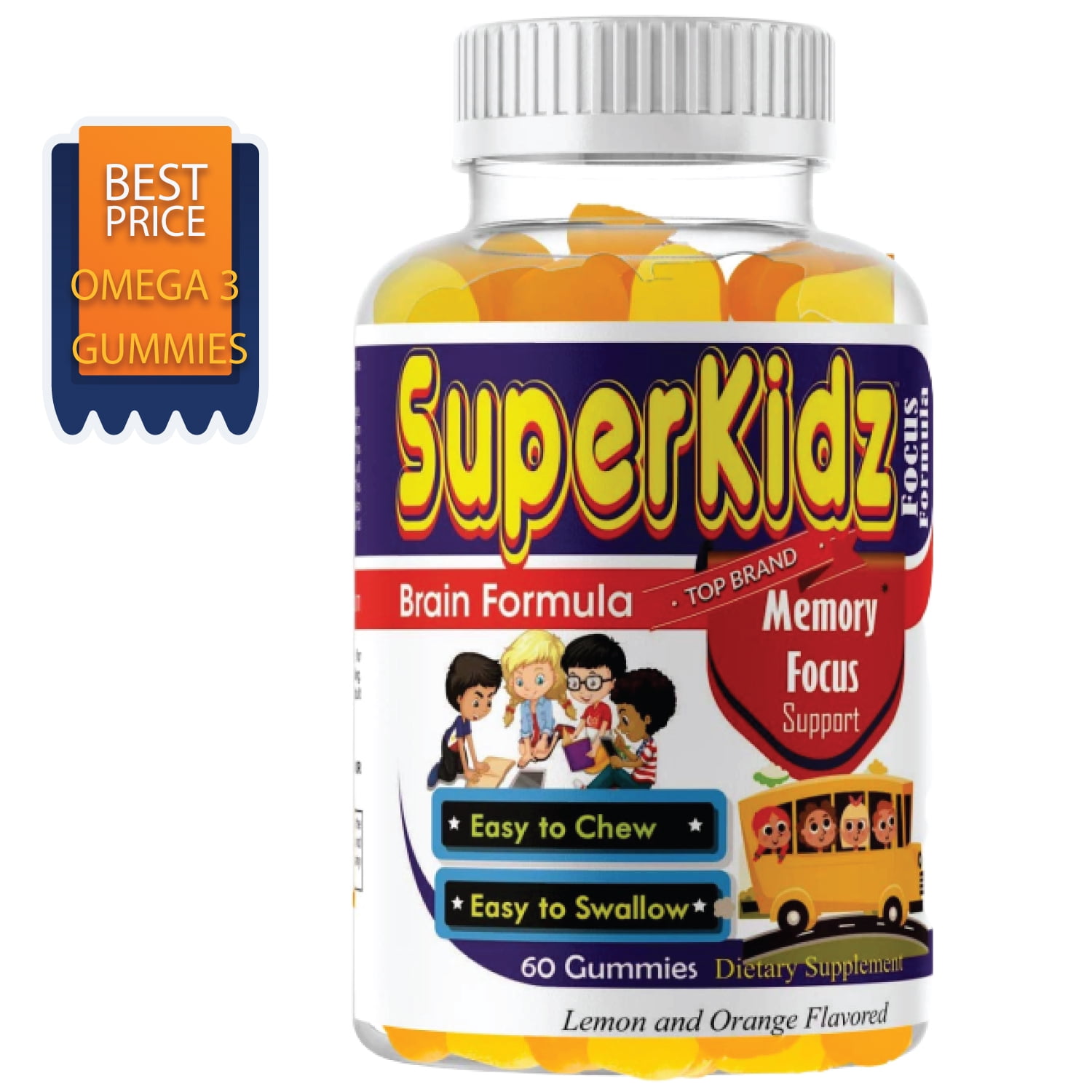 Buy Superkidz Brain Focus Omega 3 Gummies For Kids 60, Brain Booster ...
