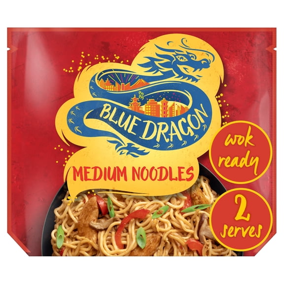 Blue Dragon Wok Ready Medium Noodles 300G, Imported from Britain