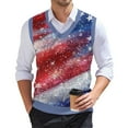 thumbnail image 2 of Men's Stylish Red And White V-Neck Sleeveless Vest Casual Tank Top For Office And Everyday Wear, 2 of 5