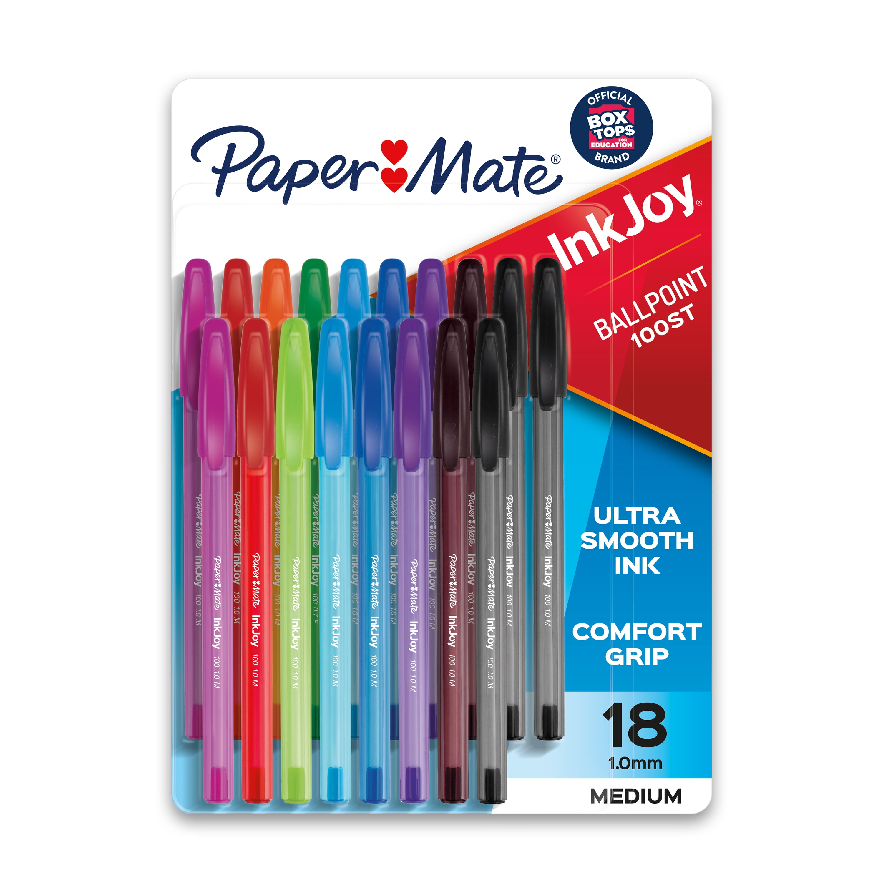PAPER MATE INKJOY 100 BALLPOINT PENS MIXED COLOURS PACK OF 8 WITH FREE POSTAGE 