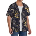 thumbnail image 2 of Xecao Snake Sleep Pattern Men's Short-Sleeve Cuban Collar Button-Down Shirt with Chest Pocket Lightweight Tropical Vacation Shirt-X-Large, 2 of 5