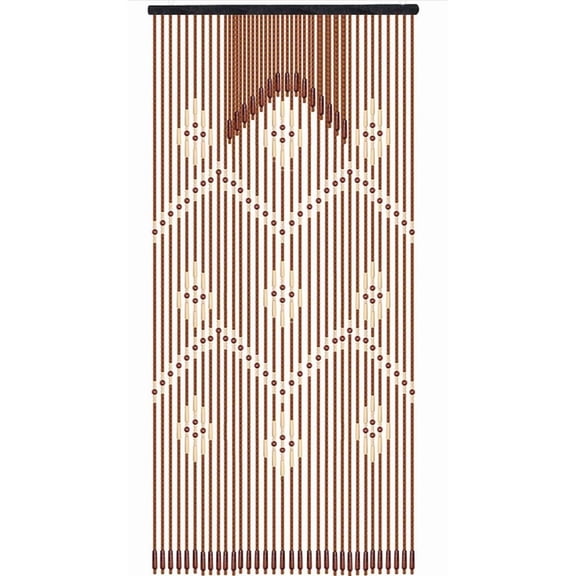 Miumaeov 35.4 * 68.9inch 32 Strands Wooden Bead Curtain,32 Lines Porch Door Fly Screen Decor Brown Curtain Bamboo Wood