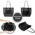 thumbnail image 6 of Nausy Beach Bag for Women Mesh Tote Bag Foldable Shoulder Handbags with Zipper Pocket for Vacation, 6 of 7