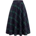thumbnail image 1 of Falda larga de cintura elástica alta para mujer Falda larga acampanada de invierno a cuadros a cuadros Xemadio WMPH-1444-1, 1 of 1