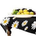 thumbnail image 4 of Odenmar Daisy Floral Round Tablecloth 60 Inch, Farmhouse Waterproof Table Cover, Rustic Flower Design for Dining Table, Kitchen, Party Indoor Outdoor, 4 of 7