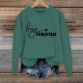 thumbnail image 2 of Holzkary Sweatshirts for Women Hoodies Long Sleeve Mama Sweatshirt Loose Crew Neck Fall Tops Graphic Printed Pullover Top Comfy Fall Winter Outfits Clothes 2025 Fashion Blackish Green S, 2 of 4