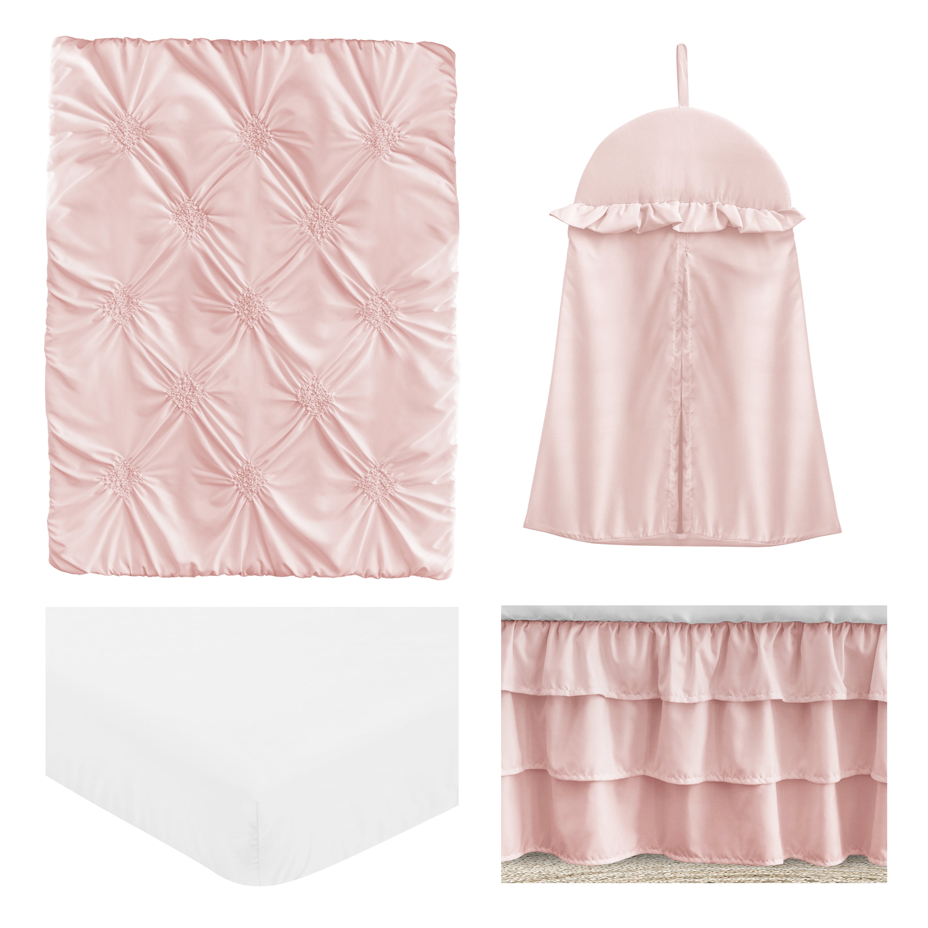 Sweet Jojo Designs Harper Blush Pink Collection Blush Pink 4 Piece Crib Bedding Set