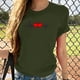 thumbnail image 1 of ICHUANYI Clearance Fashion Women Casua Printing Pullover Short Sleeve T-Shirt Tops Blouse(Army Green, XL) ICHUANYI WER2023081013808, 1 of 4