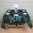 thumbnail image 3 of Blue Green Butterfly Pattern Square Tablecloth,Waterproof Square Table Cover,Wipeable Spillproof Washable Table Cover for Home Kitchen Party Decor 42"X42"(107x107cm), 3 of 6