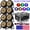 Black-8pc RGBW Par Light+2pc Case, variant on 18LED Stage Lights RGBW 4in1 Wash/Strobe Effect DJ Lights MX Control Sound Activated Uplights for Christmas Disco Club Wedding,4pcs