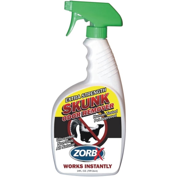 ZORBX Unscented Skunk Odor Remover Spray 24oz Fast-Acting Skunk Odor Remover Extra Strength Pet Deodorizer for Dogs, House, Car, Clothes & Furniture