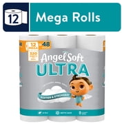 Angel Soft Ultra 2-Ply Toilet Paper, 12 Mega Rolls, 320 Sheets Per Roll